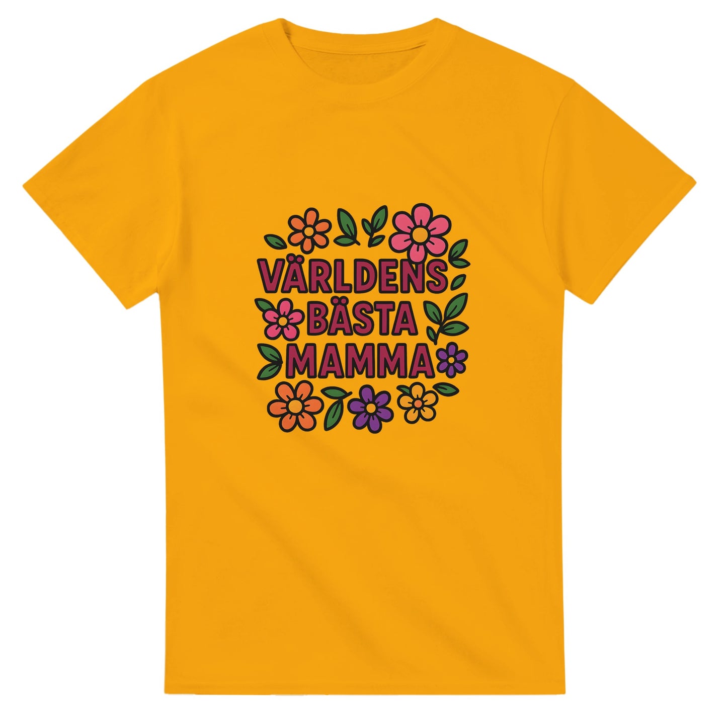 Världens bästa mamma t-shirt med blommig design. Perfekt present till mamma.