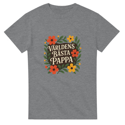 Luftig t-shirt med blommig inramning, perfekt för världens bästa pappa. Visa kärlek med stil!