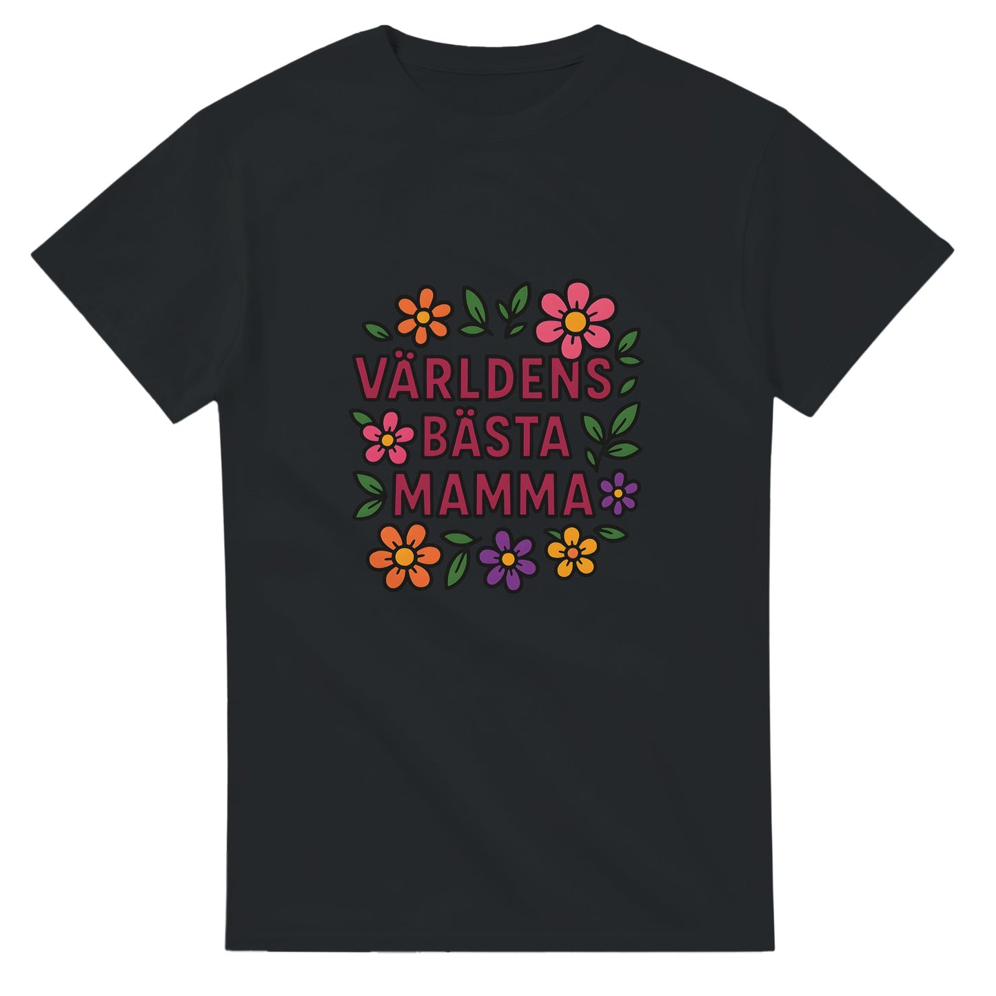 Världens bästa mamma t-shirt med blommig design. Perfekt present till mamma.
