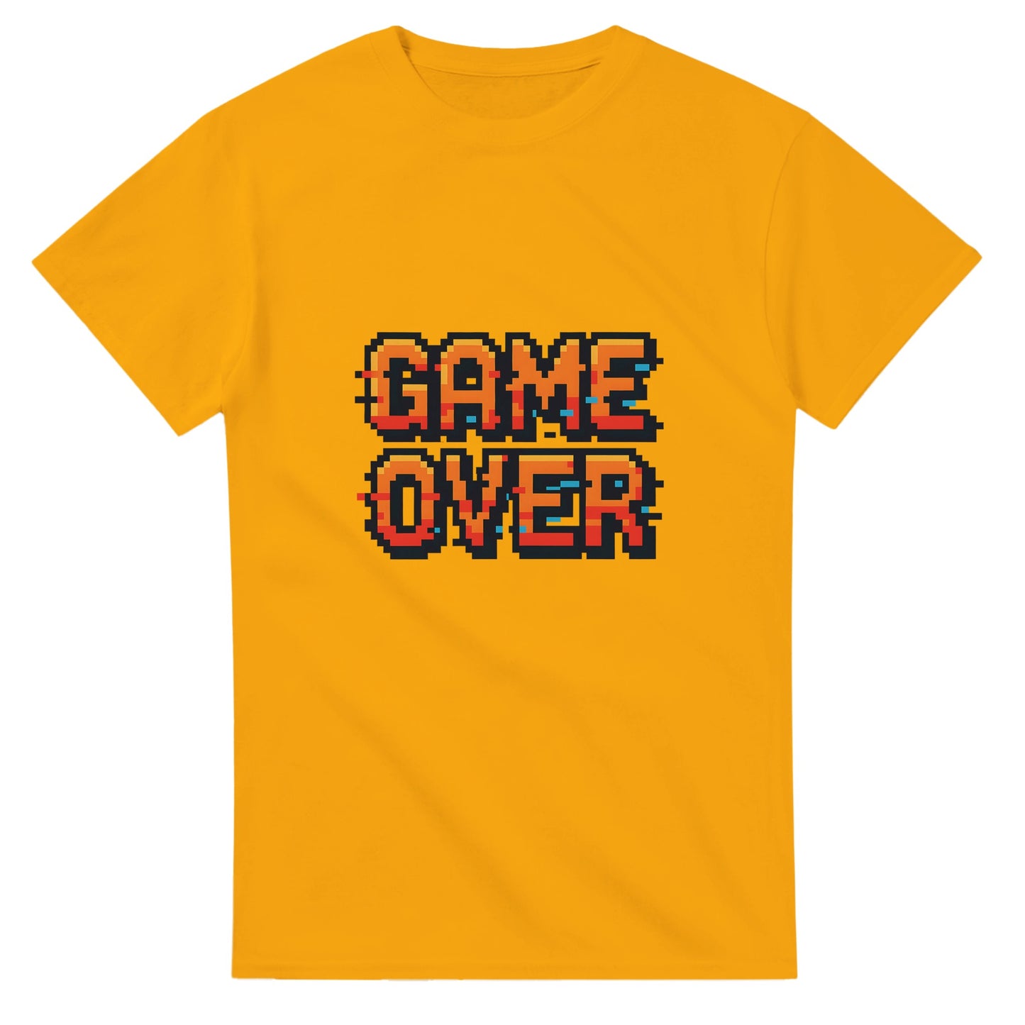8-bitars T-shirt med glitch-effekt i klassisk stil. Perfekt för gamers med unik stil.