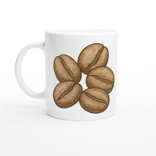 Kaffebönor som konstverk, klassiska detaljer, retro-känsla, unik och stilren design, Mugg Heritage Beans Medley