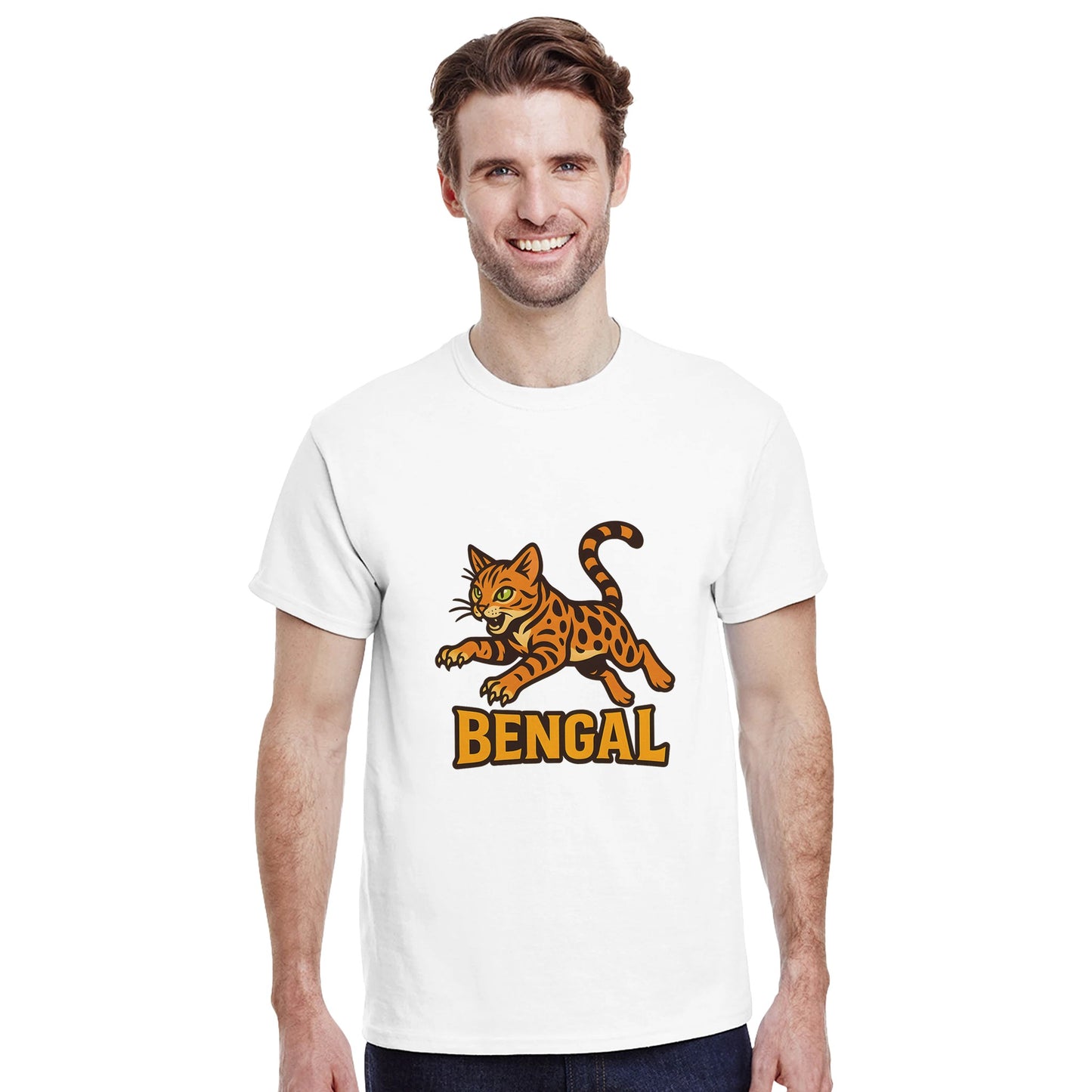 Unik T-shirt med livlig Bengal och djungeläventyr, perfekt för äventyrslystna.