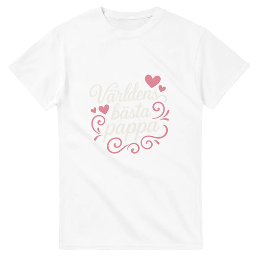 T-shirt med hjärtans design för den bästa pappan. Romantisk och stolt stil, perfekt för alla pappor att bära med glädje.