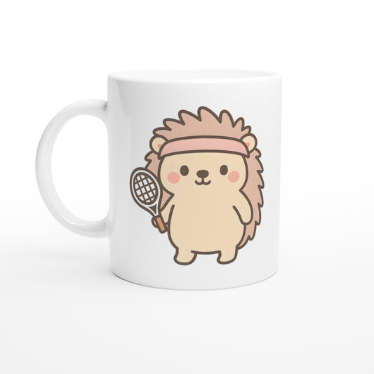 Mugg med igelkott i tenniskläder. Perfekt present för djurvänner!