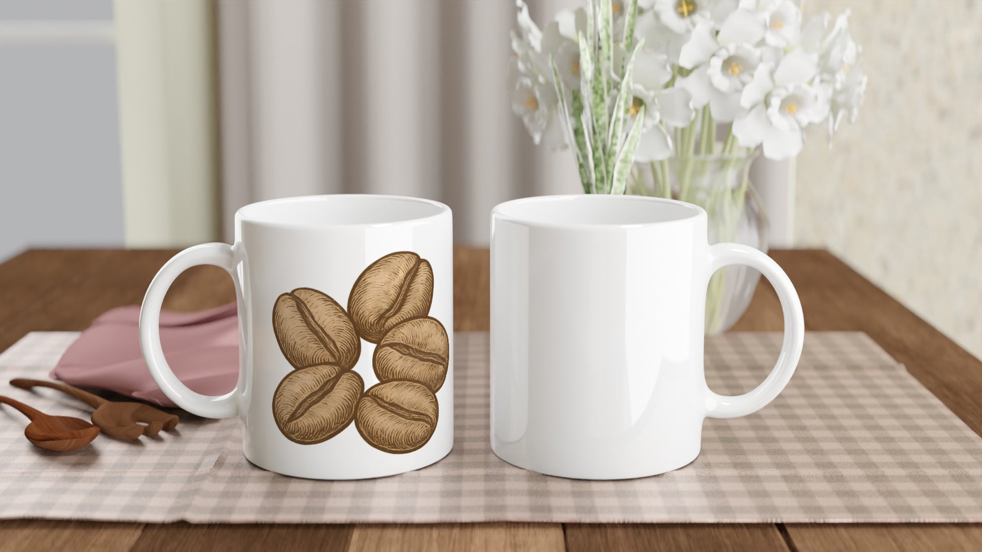 Kaffebönor som konstverk, klassiska detaljer, retro-känsla, unik och stilren design, Mugg Heritage Beans Medley