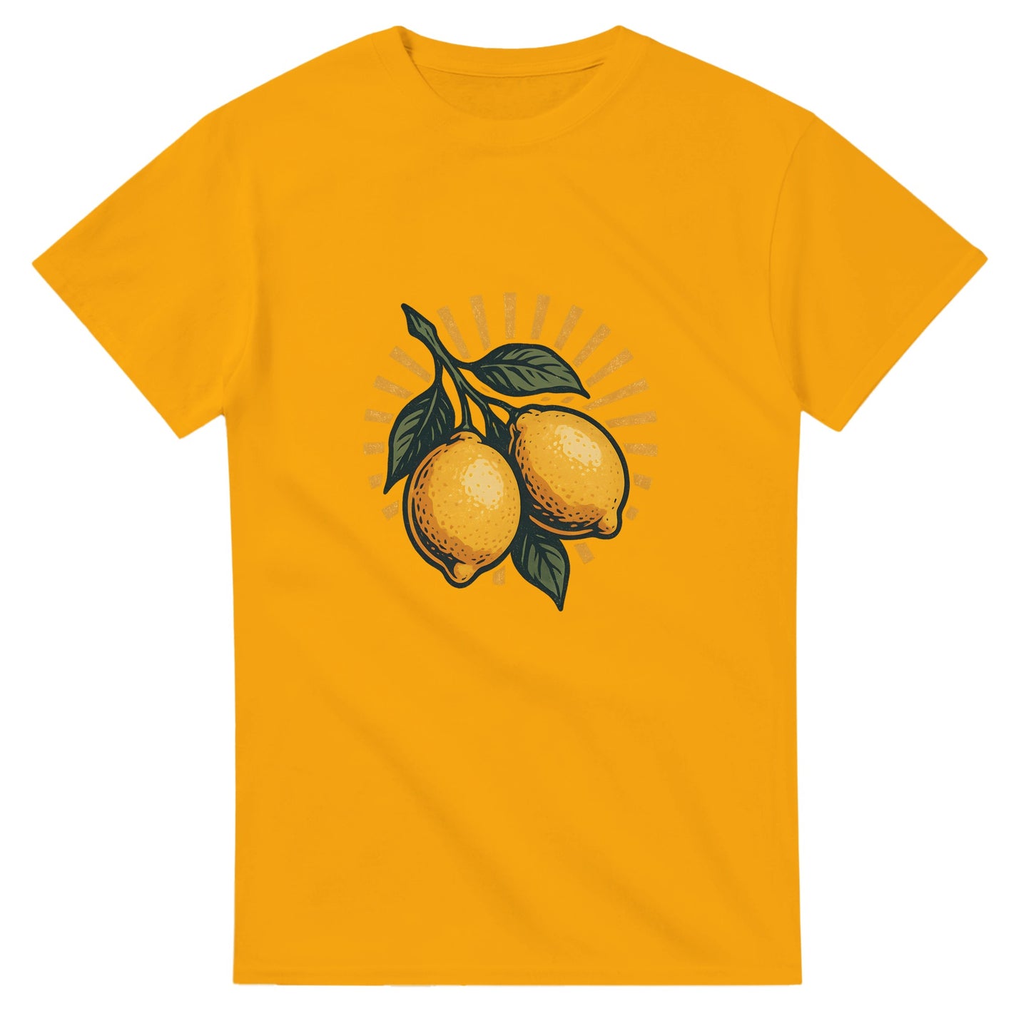 T-shirt med vintage citron och solmotiv - perfekt för en italiensk sommar.
