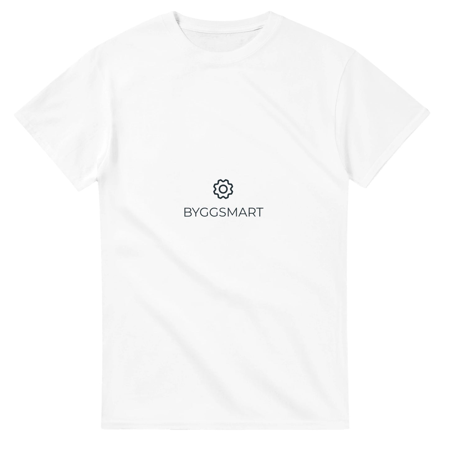 Snygg snickar-tshirt med gear-ikon, minimalistisk design. Perfekt för den smarta snickaren.
