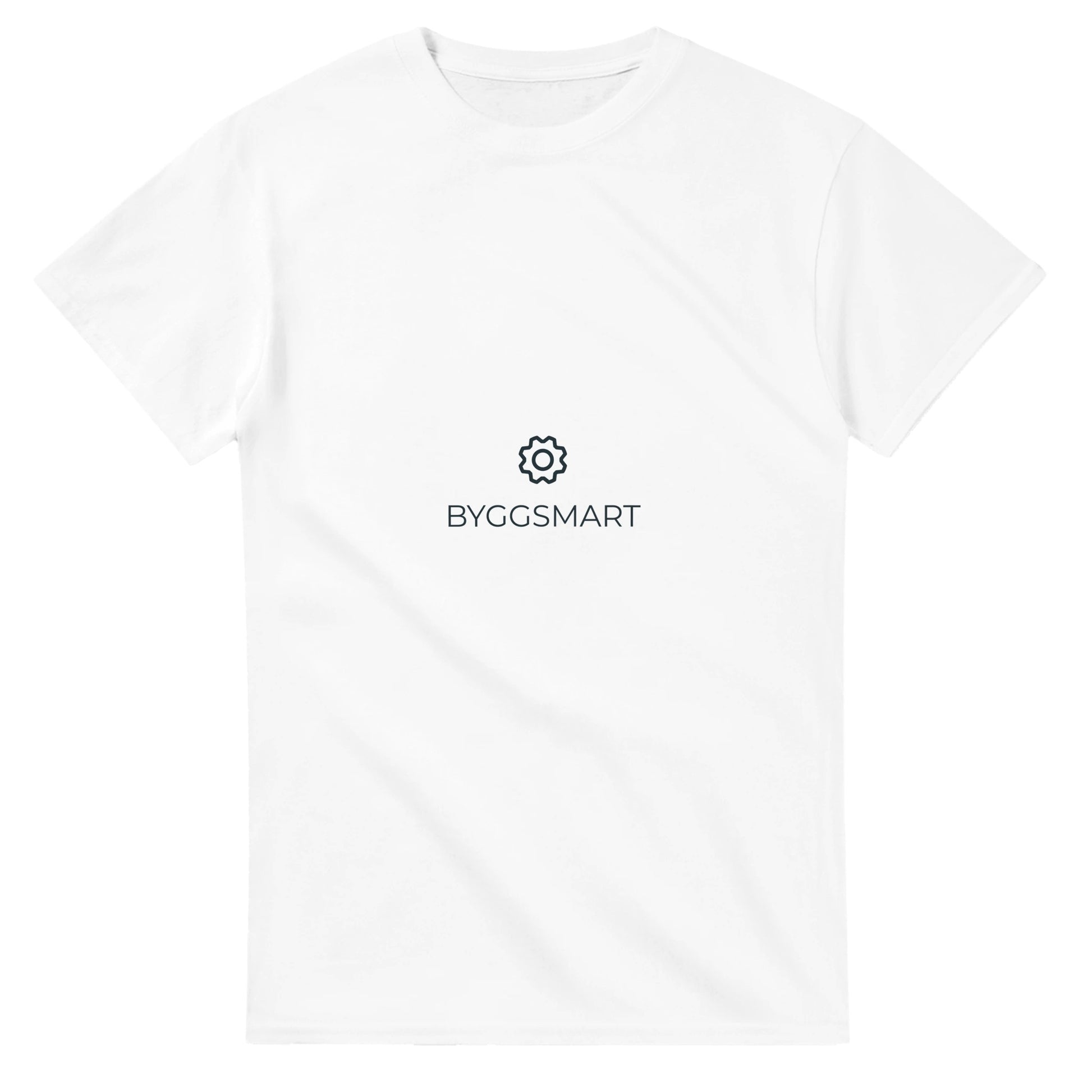 Snygg snickar-tshirt med gear-ikon, minimalistisk design. Perfekt för den smarta snickaren.