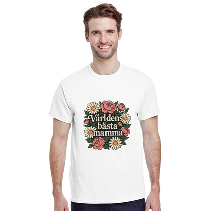T-shirt med blommigt mönster för att visa mamma kärlek. Perfekt för alla tillfällen.