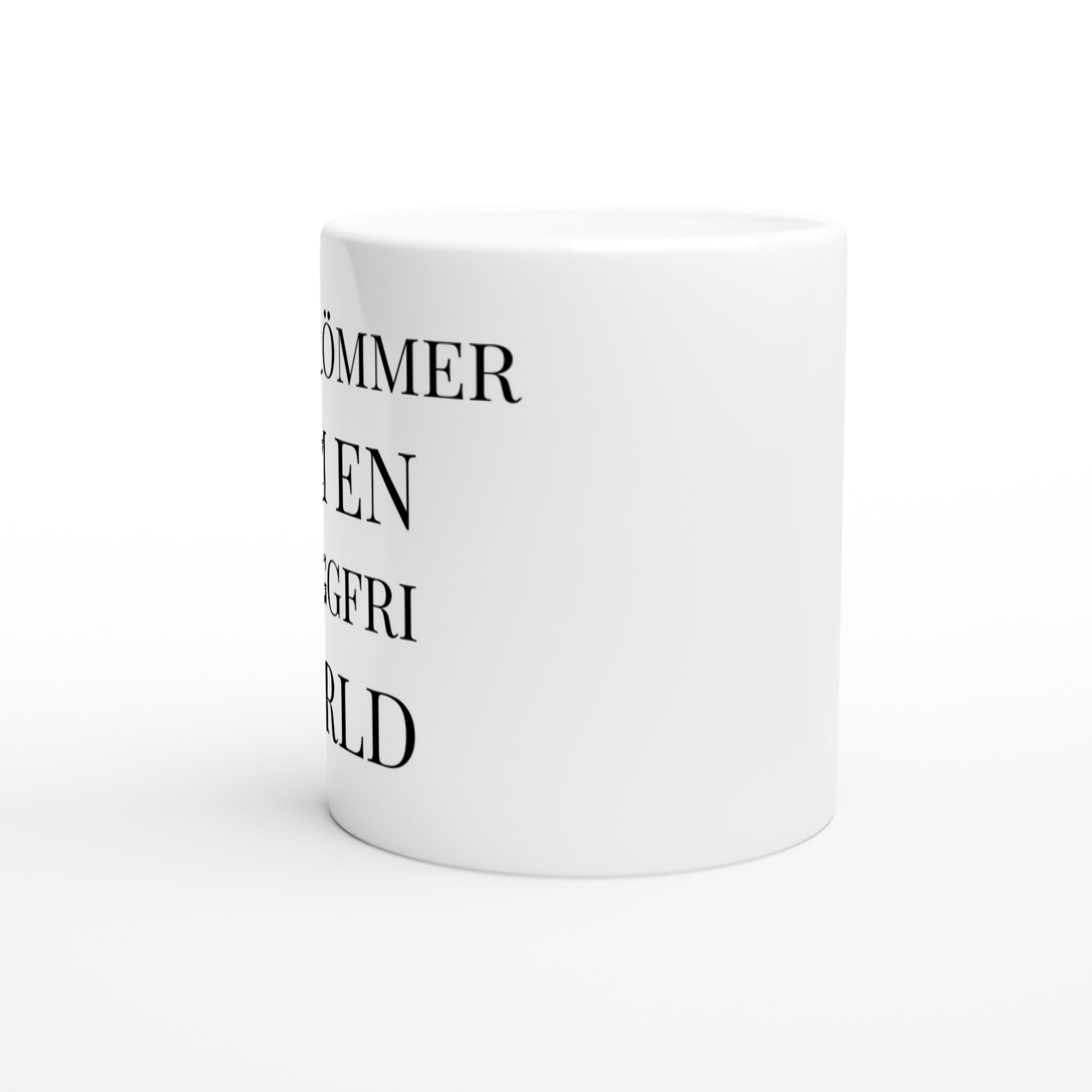 Mugg för programmerare som drömmer om buggfri värld. Hoppfull och inspirerande.