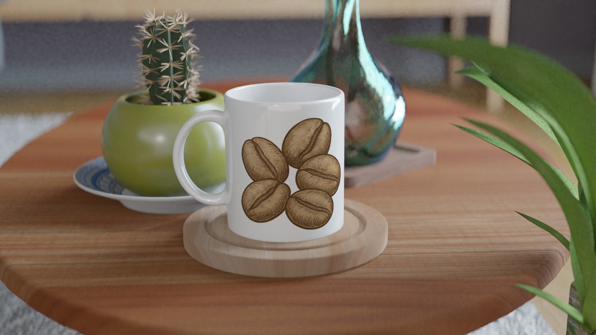 Kaffebönor som konstverk, klassiska detaljer, retro-känsla, unik och stilren design, Mugg Heritage Beans Medley