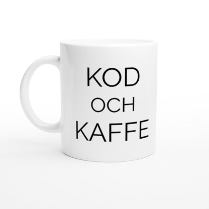Kod och Kaffe 7 - en mugg för den sanna kodälskaren, alltid redo med en kopp i handen.