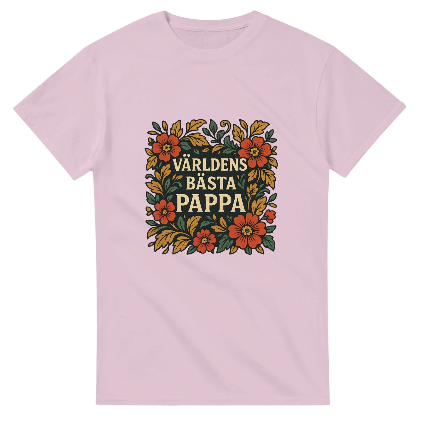 Lyxig T-shirt för pappa med eleganta blommotiv för en tidlös stil. 'Världens bästa pappa' i centrum.