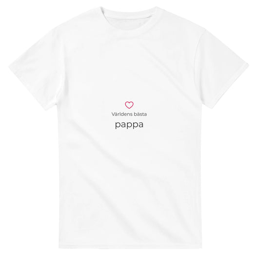 Pappa med stil, modern design med hjärta och blandad fontstorlek.