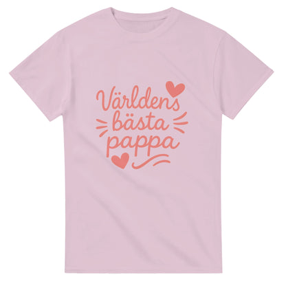 T-shirt med texten 'Världens bästa pappa' i romantisk stil, perfekt för att hylla pappa.