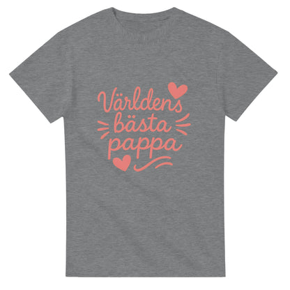 T-shirt med texten 'Världens bästa pappa' i romantisk stil, perfekt för att hylla pappa.