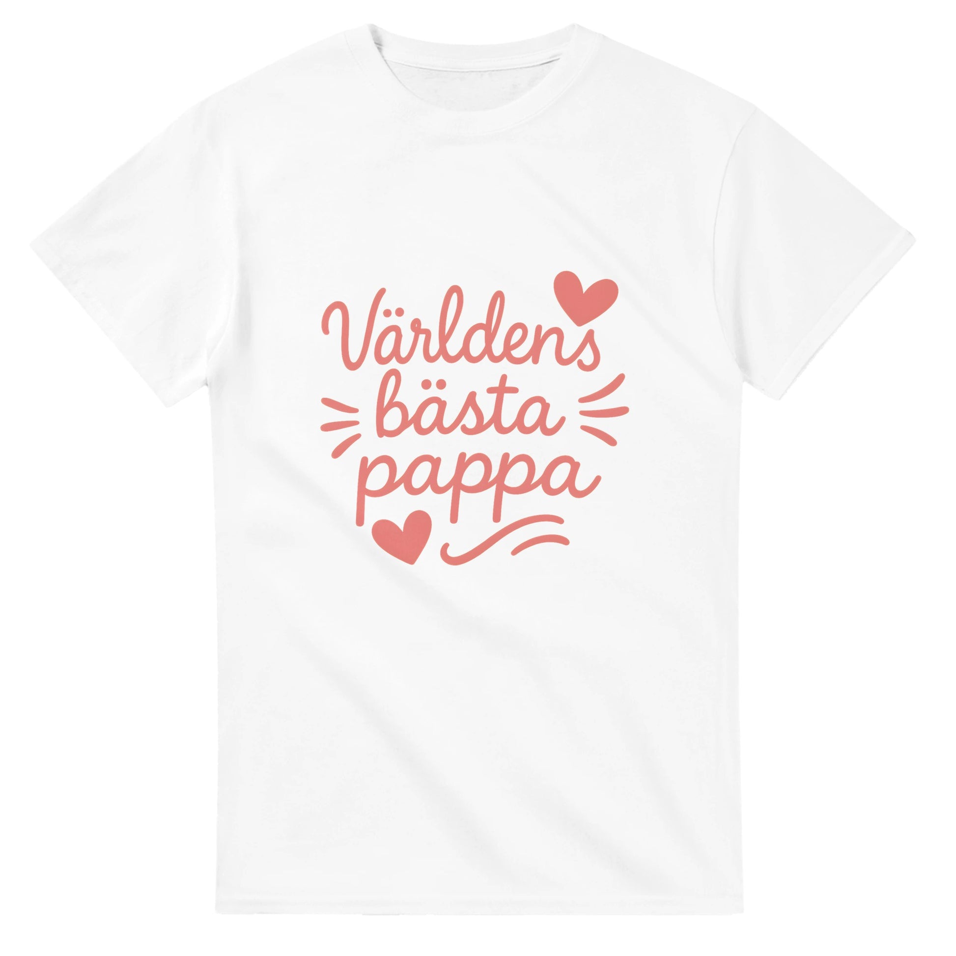 T-shirt med texten 'Världens bästa pappa' i romantisk stil, perfekt för att hylla pappa.