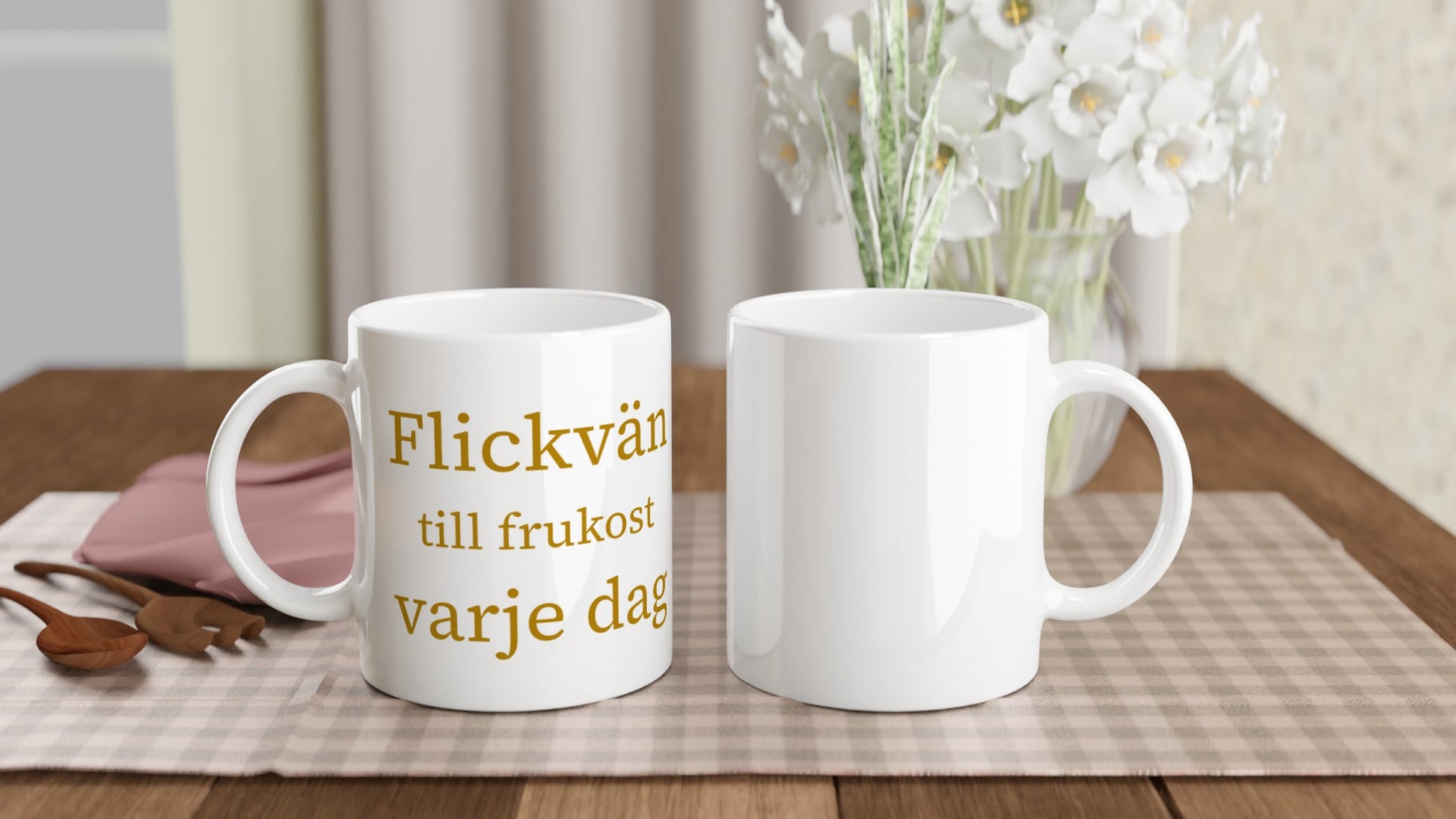Mugg med romantiskt budskap för frukostälskande flickvänner