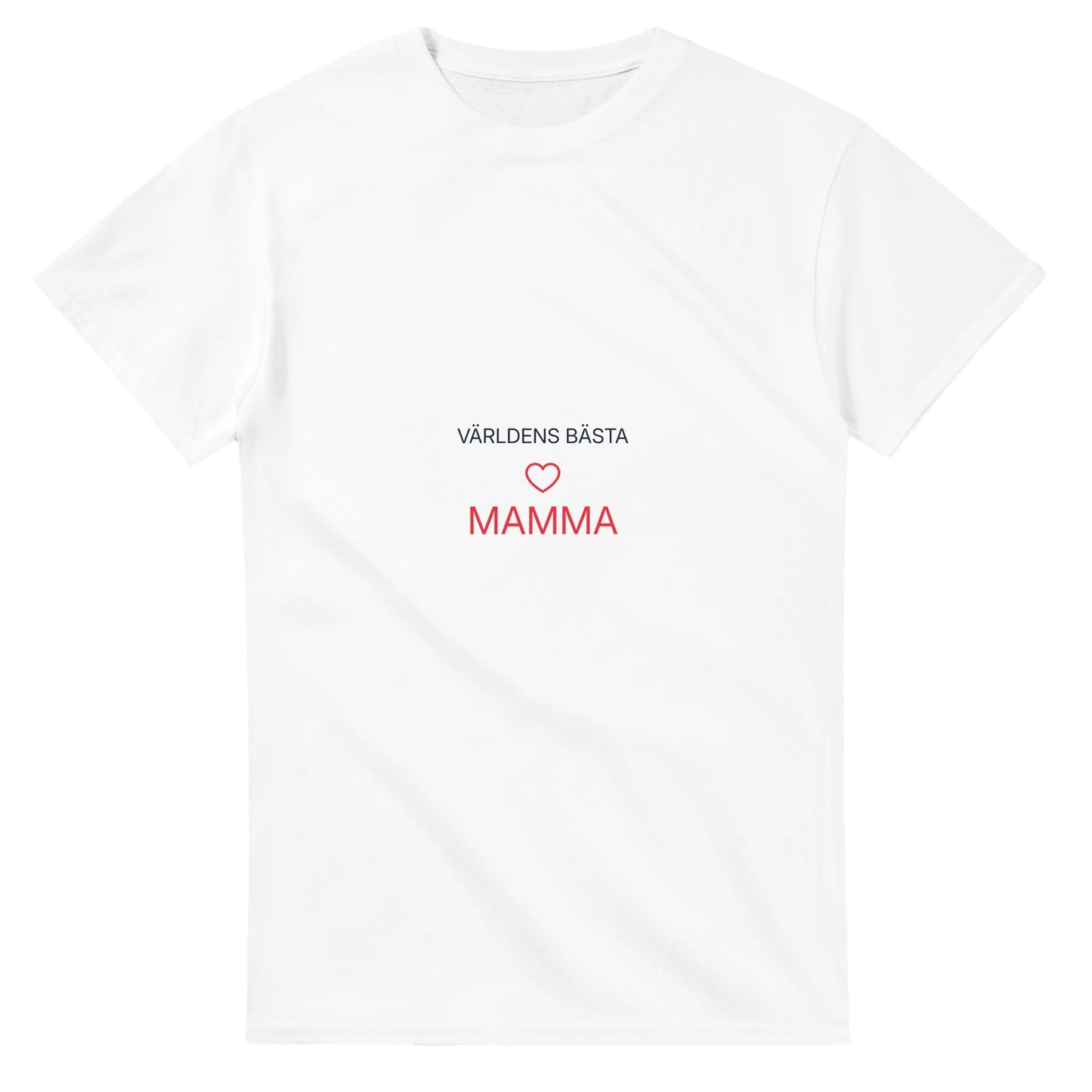 T-shirt med minimalistisk design för mamma med hjärtat i centrum. Enkel och stilren med två textlinjer.