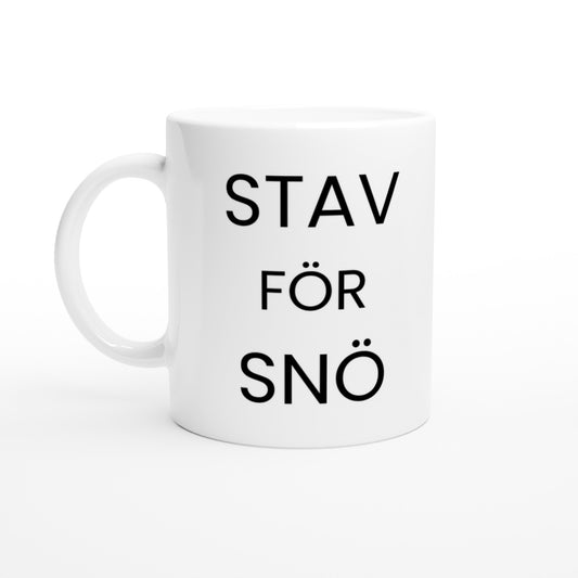 Mugg med humor för stav- och snöälskare.