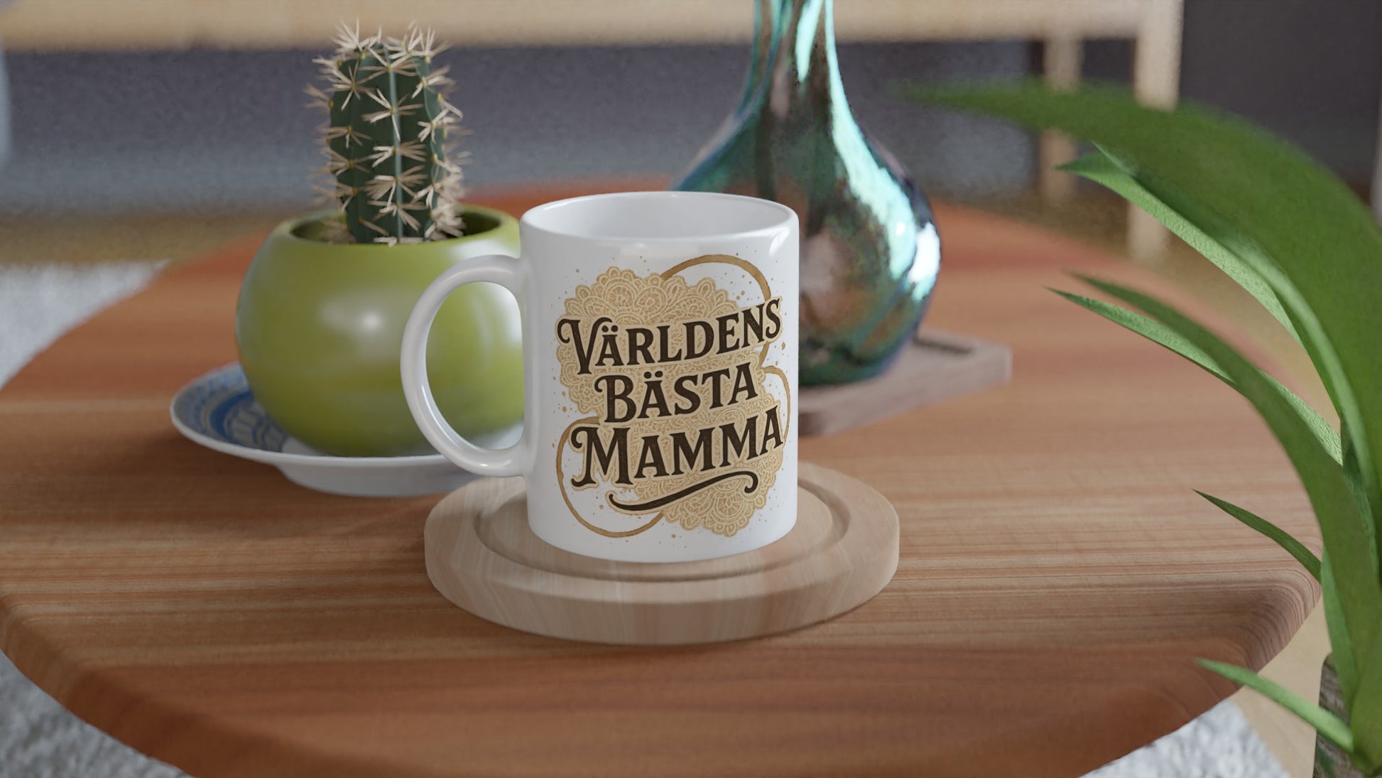 Mugg med klassisk kärlek för världens bästa mamma. Tidlös och stilfull gåva.