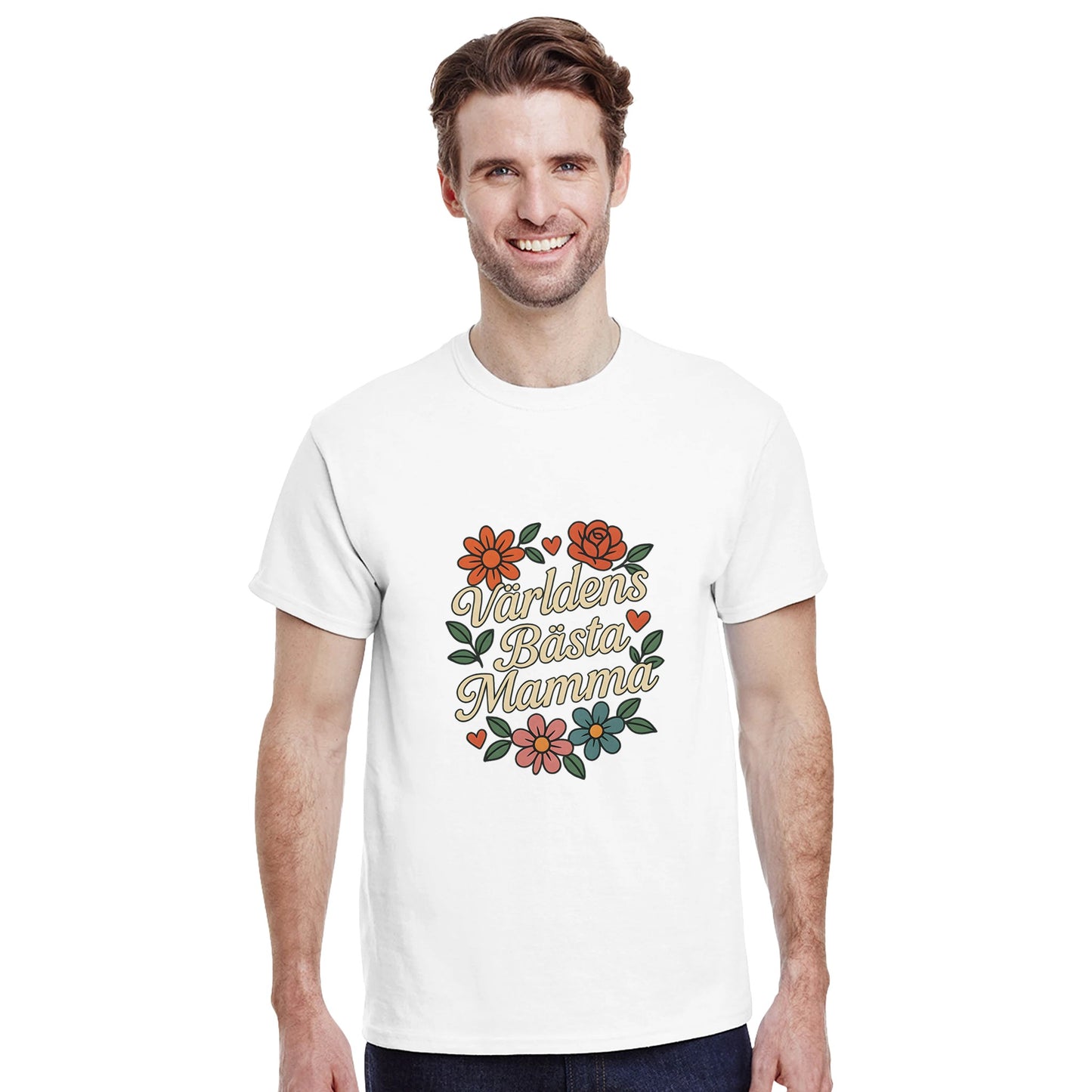 Vacker T-shirt med blommor och text för att fira den starkaste mamman i världen. Perfekt present!