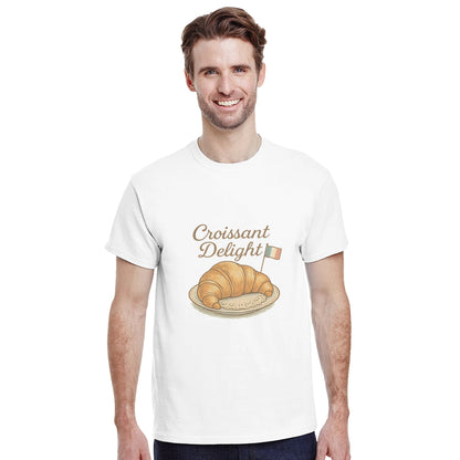 Vintage T-shirt med doft av nybakade croissanter, elegant och tidlös design.