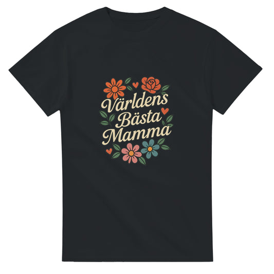 Vacker T-shirt med blommor och text för att fira den starkaste mamman i världen. Perfekt present!