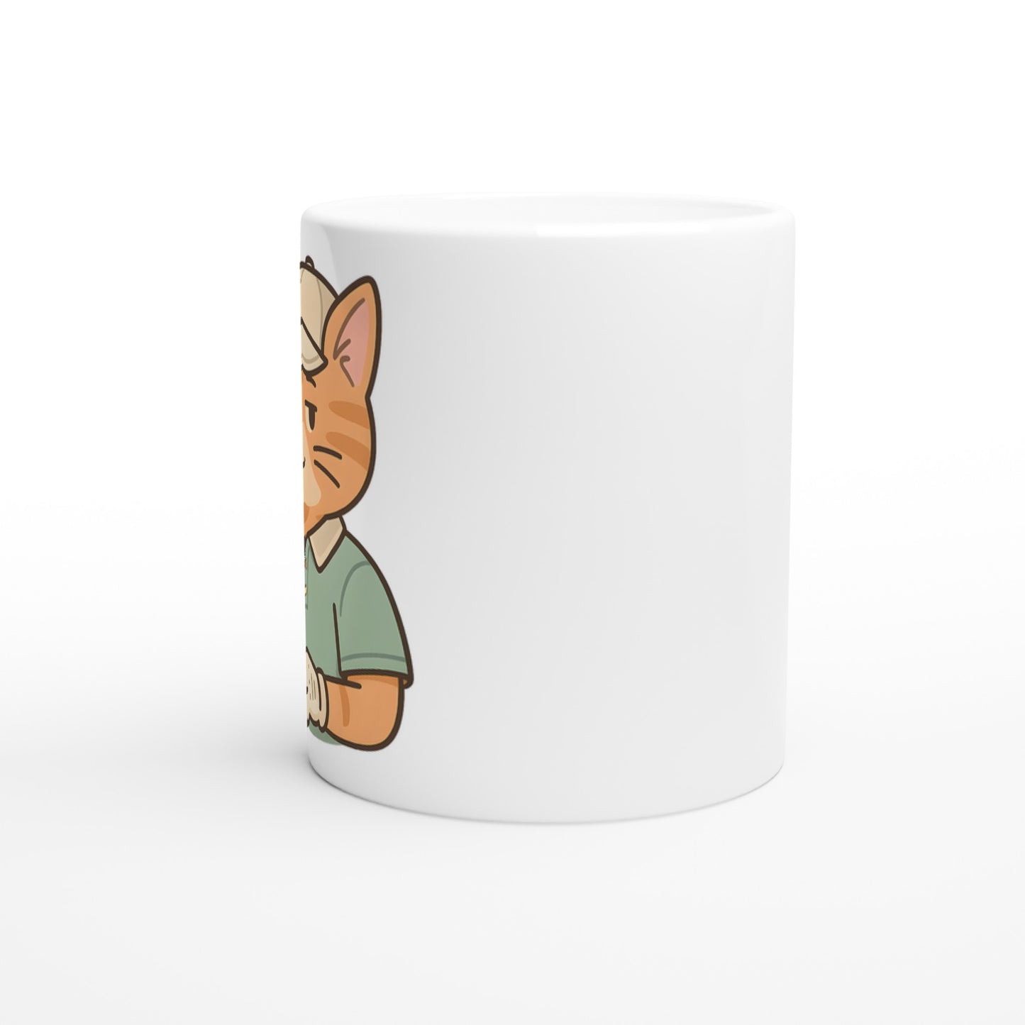 Sportig katt i golfdräkt ger morgonen en elegant touch.