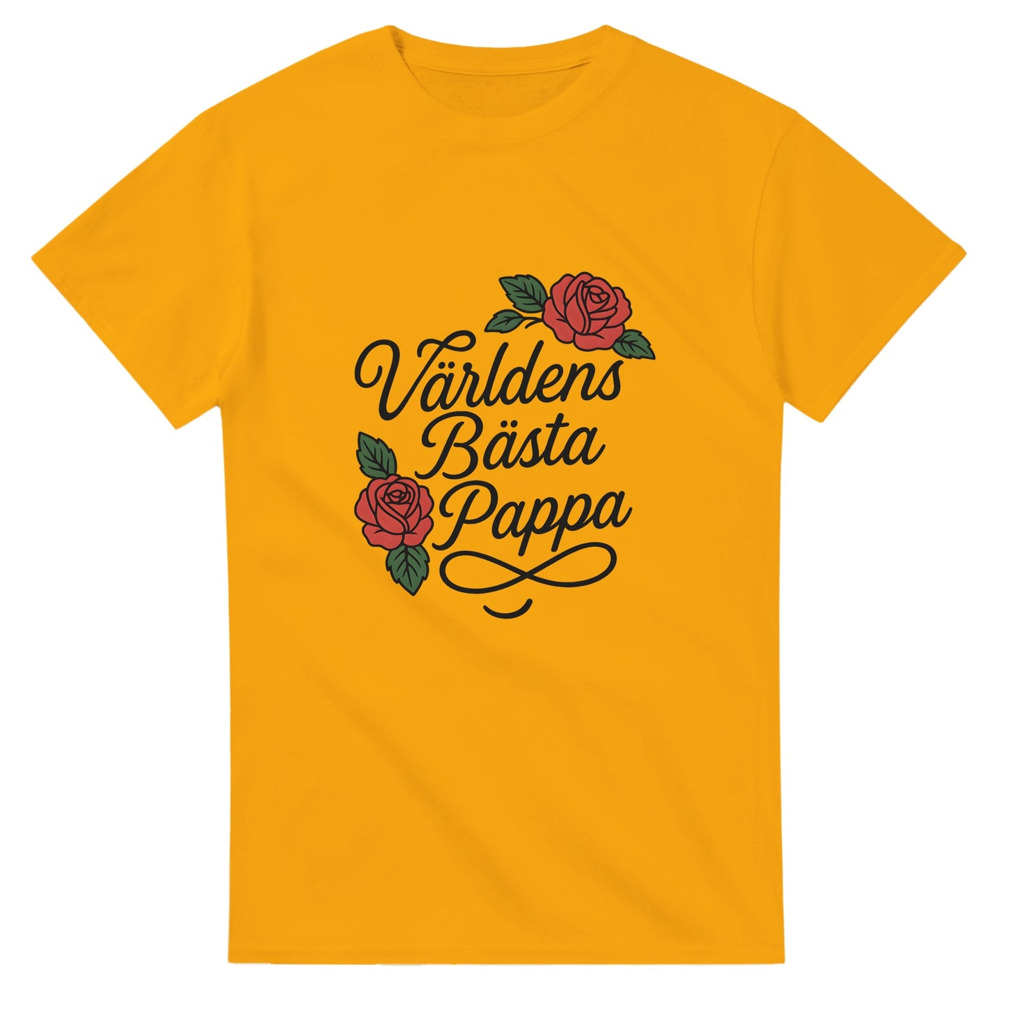 Kärleksfull typografi med mjuka linjer och rosor - perfekt för den stilmedvetna pappan.
