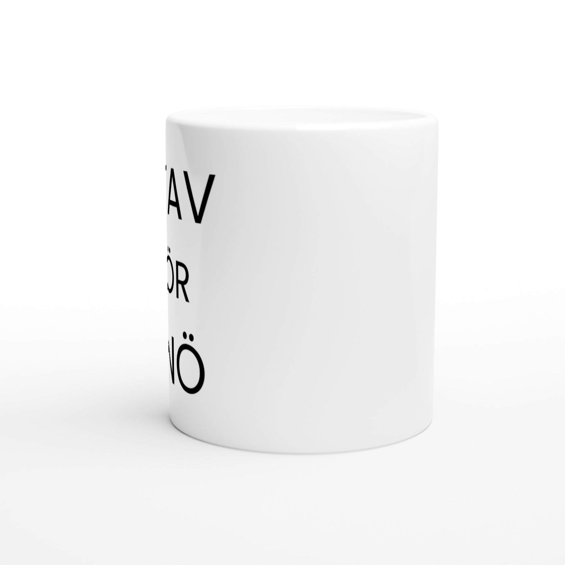 Mugg med humor för stav- och snöälskare.