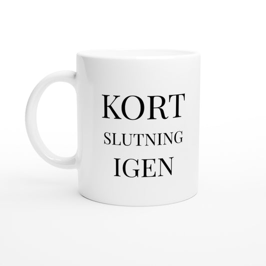 Mugg med elektrisk humor för elektriker. Lekfull design för den som gillar ordvitsar. Perfekt present!