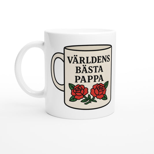 Mugg med budskap och rosor, perfekt present för världens bästa pappa. Stilfull och unik!
