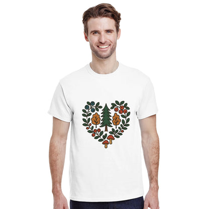 T-shirt med svensk naturinspirerat mönster, perfekt för den enkla och stilrena looken.