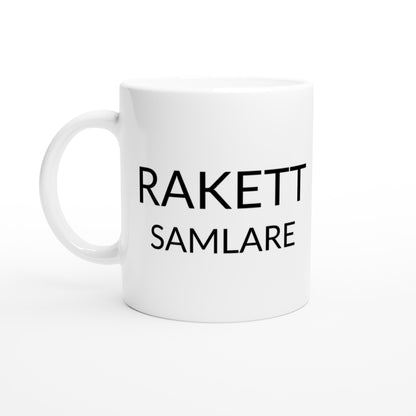 En rolig kaffemugg för racketjägare. Perfekt för den som alltid letar efter det bästa racketet.