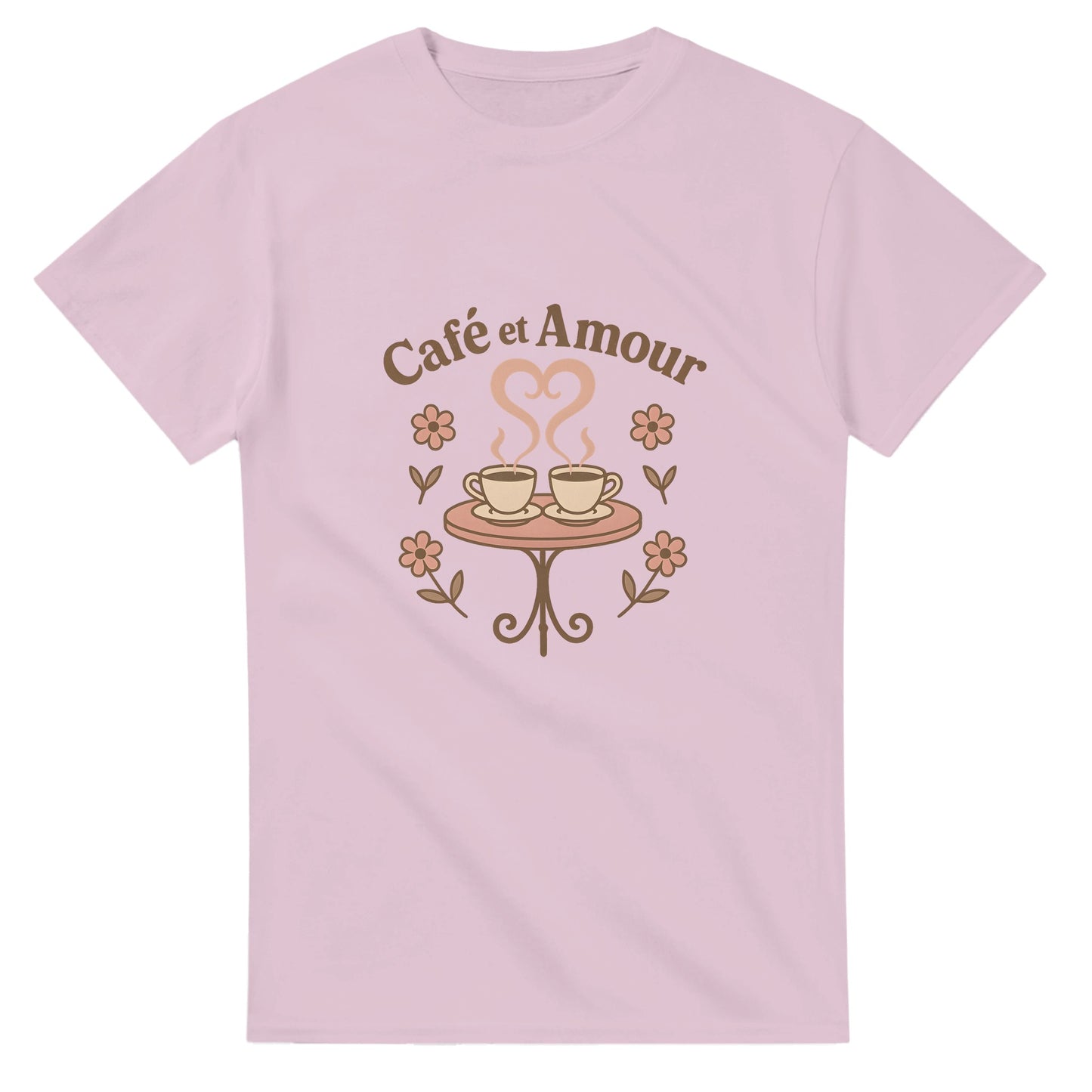 Romantisk T-shirt med fransk touch, inspirerad av kärlek och kaffe - Café et Amour.