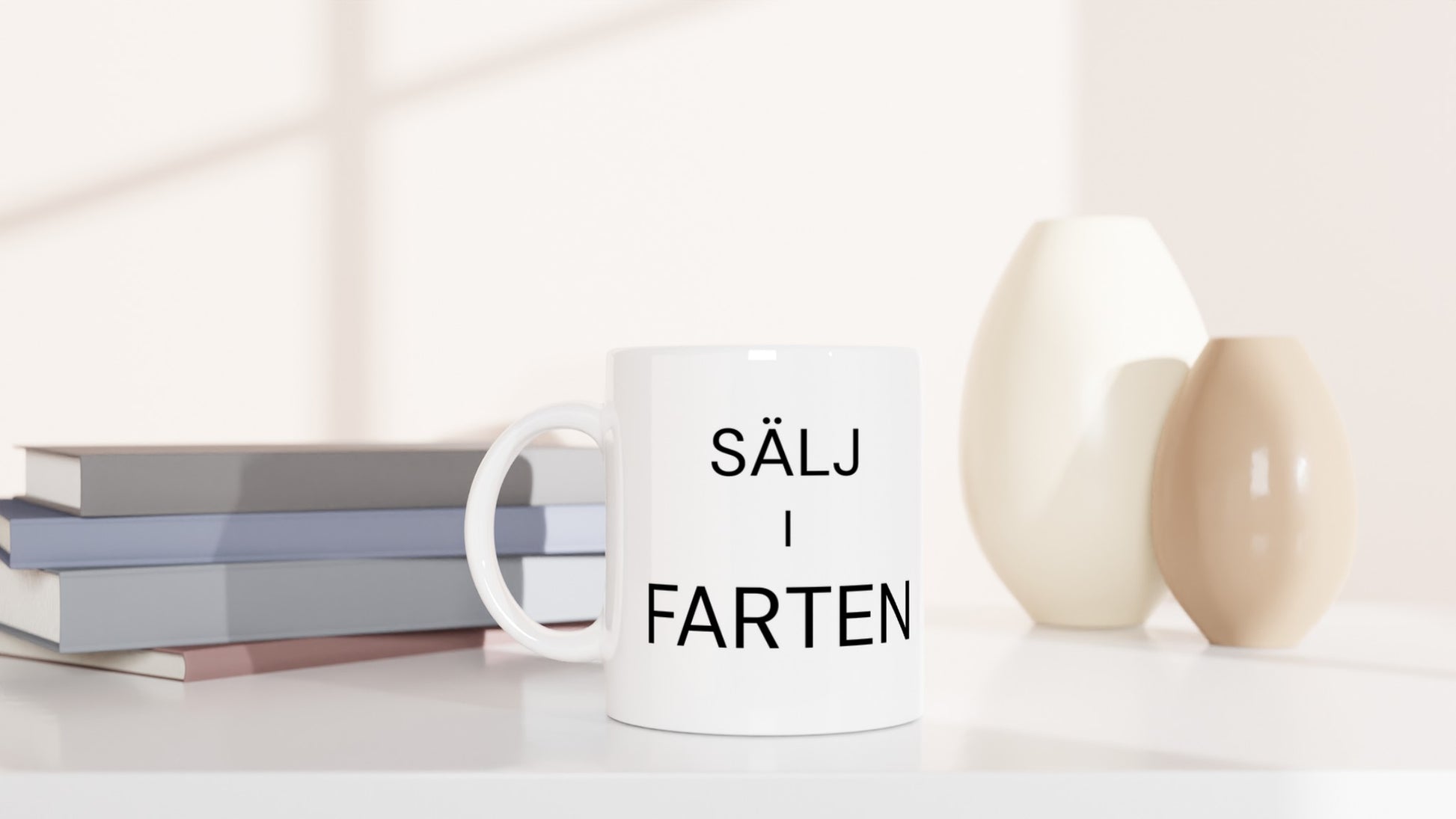 Mugg för säljare på språng. Perfekt för den upptagna säljaren som alltid är på väg.