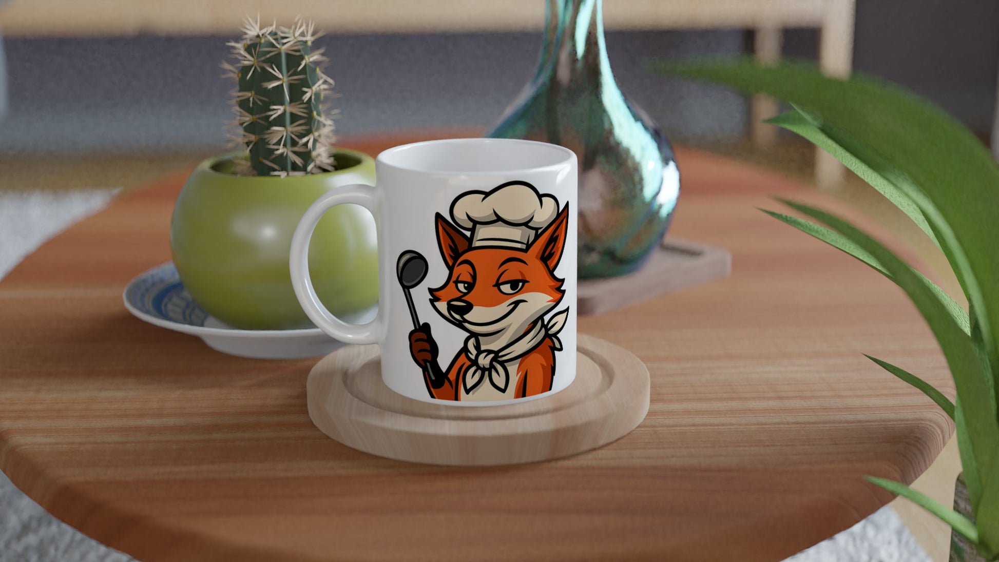 Kockmugg med räv och slev, idealisk för skogsälskande kockar!