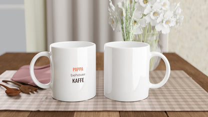 Pappa behöver kaffe - en rolig design för morgontrötta fäder som behöver sin kopp kaffe.