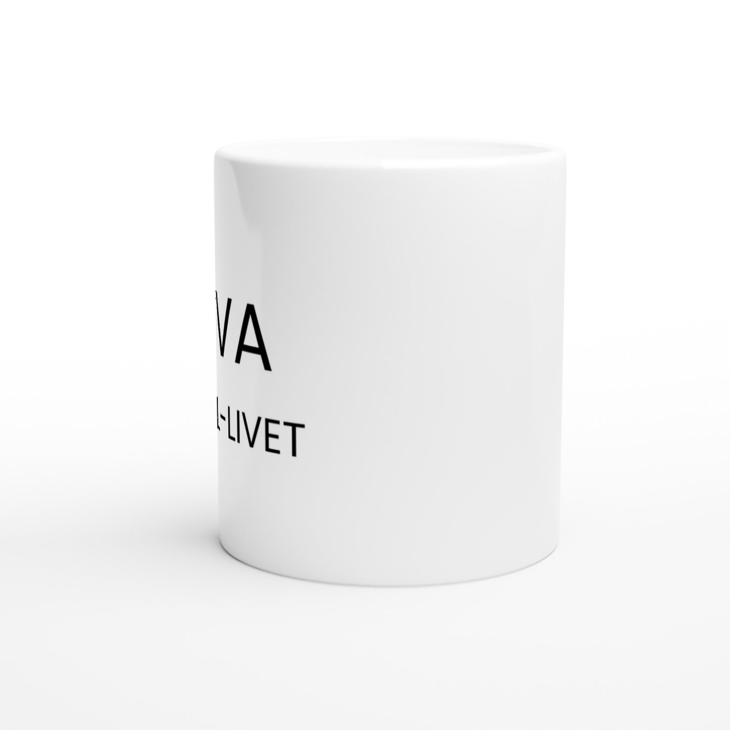 Mugg med texten För de som lever för padel! och en illustration av en padelrack. Perfekt för padelentusiasten.