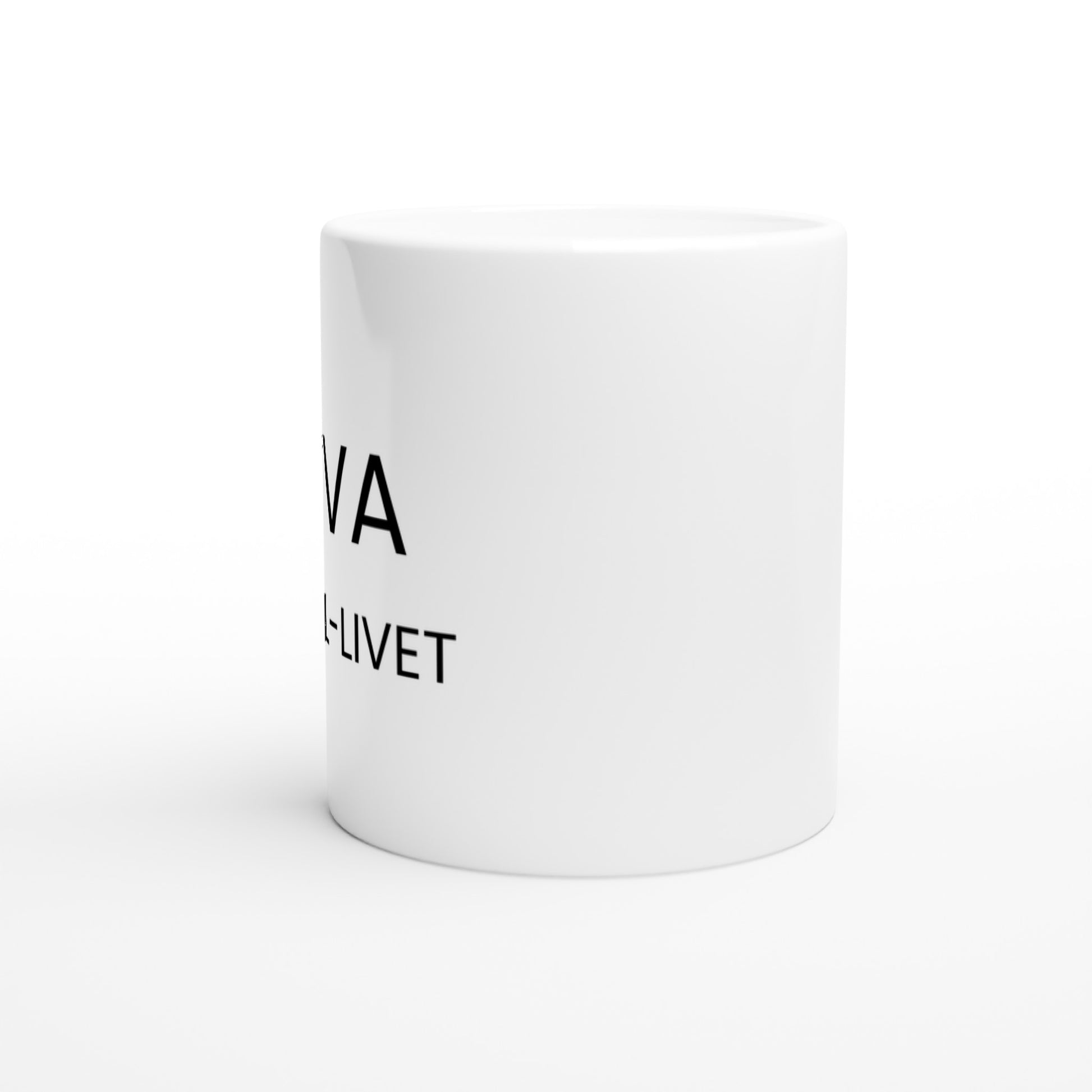 Mugg med texten För de som lever för padel! och en illustration av en padelrack. Perfekt för padelentusiasten.