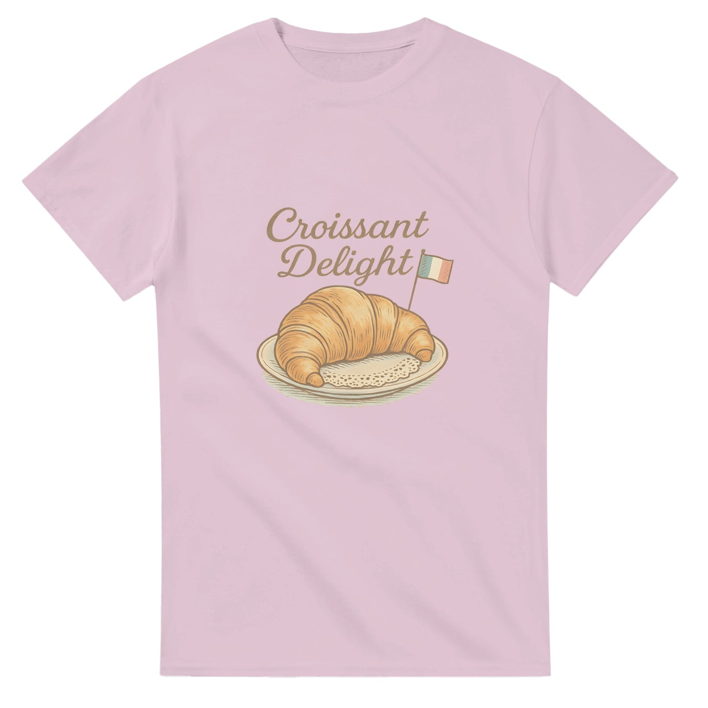 Vintage T-shirt med doft av nybakade croissanter, elegant och tidlös design.