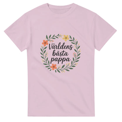 Blomkrans T-shirt för bästa pappan - stilren med handskriven text för en elegant look