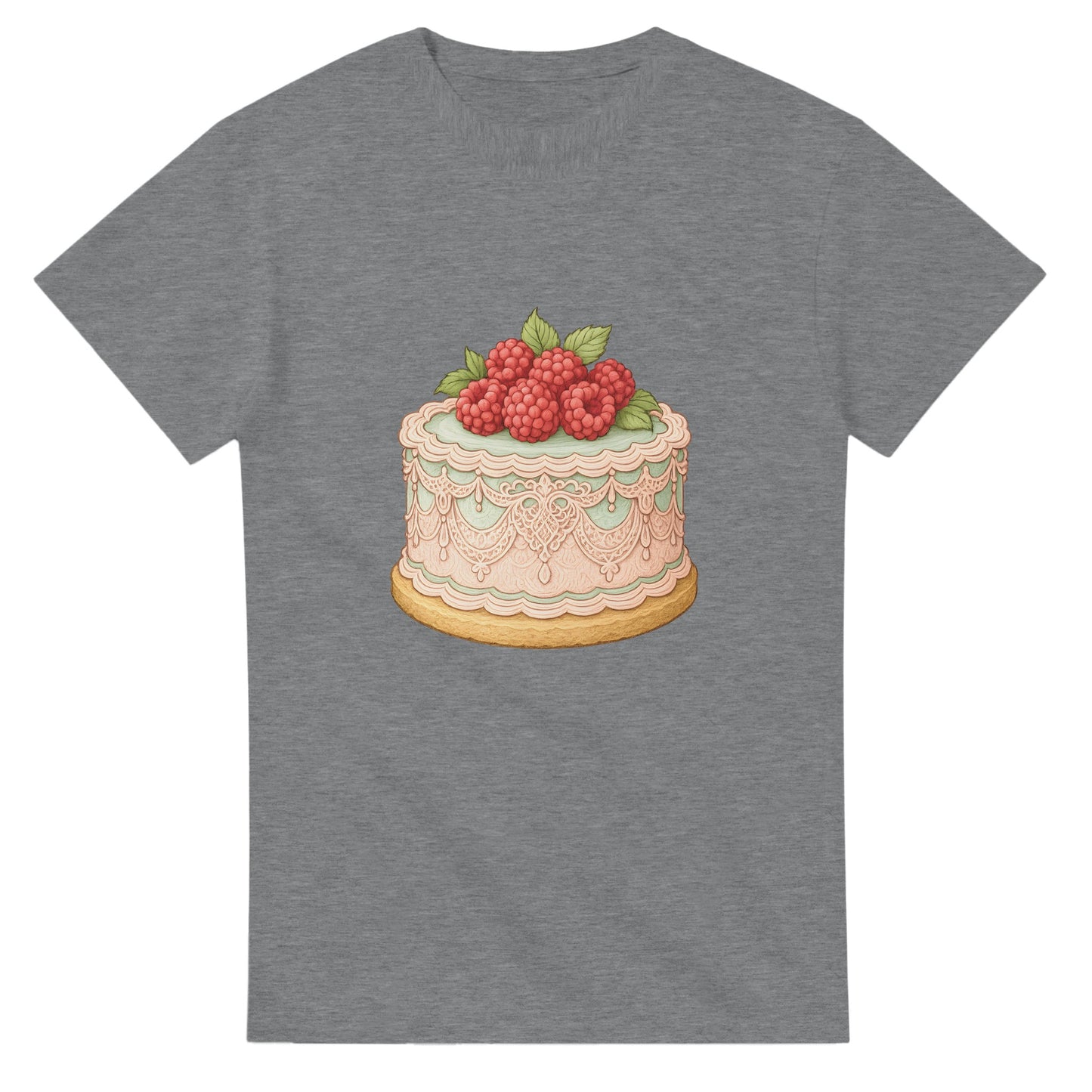 T-shirt med vintage tårta, hallon och spets. Perfekt för romantiker!