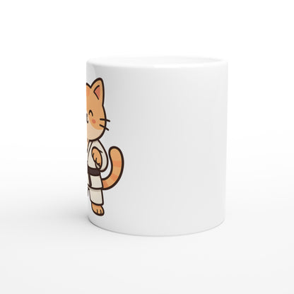 Mugg med katt i judodräkt. Perfekt för djurälskare & judofans!