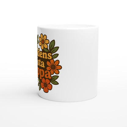 Mugg med blommor och texten 'Världens bästa pappa' för en extra varm kaffestund.