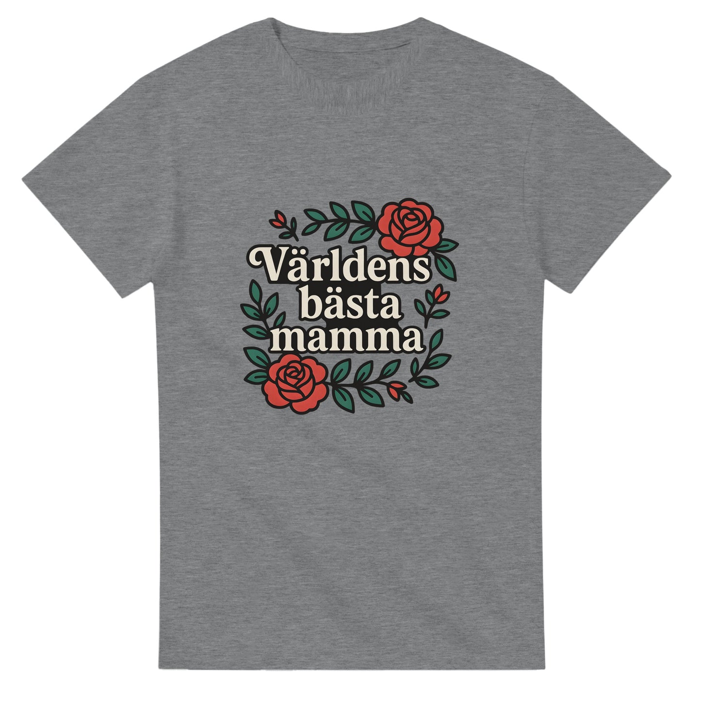 'Världens Bästa Mamma' i elegant typografi och rosor, den perfekta presenten för din älskade mamma.