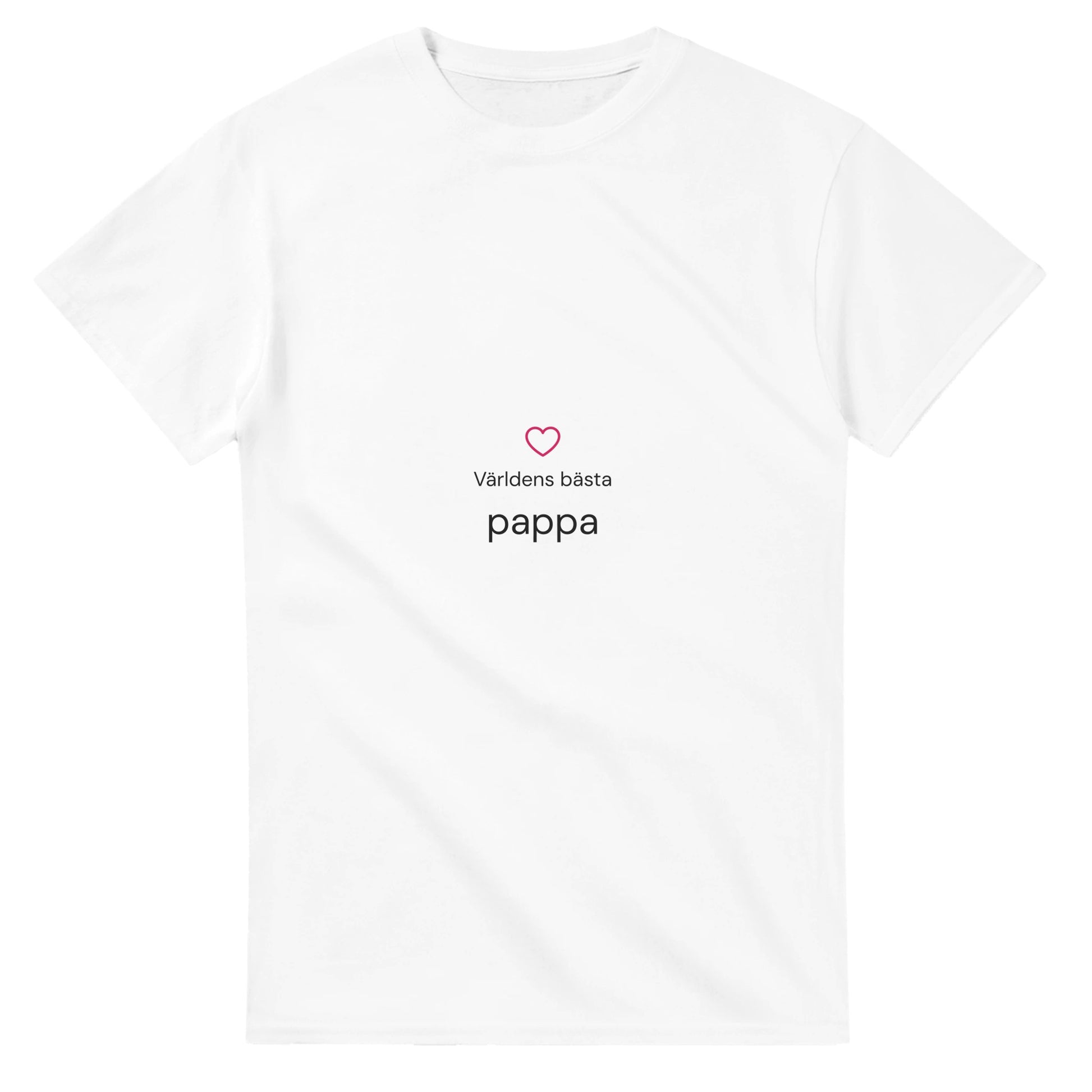 Stilren kärlek till pappa med hjärta och centrerad text. Kontrast för att förstärka budskapet.