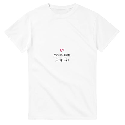 Stilren kärlek till pappa med hjärta och centrerad text. Kontrast för att förstärka budskapet.