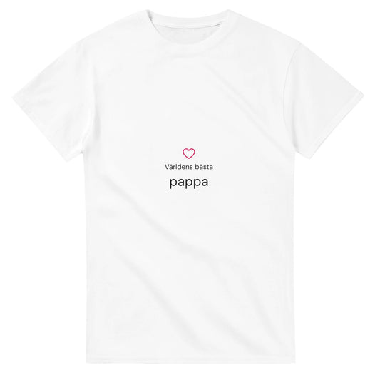 Stilren kärlek till pappa med hjärta och centrerad text. Kontrast för att förstärka budskapet.